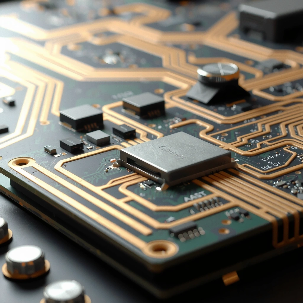 Abstract circuit board traces representing digital governance